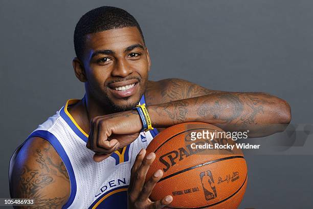 Dorell Wright of the Golden State Warriors poses for a portrait during Media Day on September 27, 2010 at the Warriors Practice Facility in Oakland,...