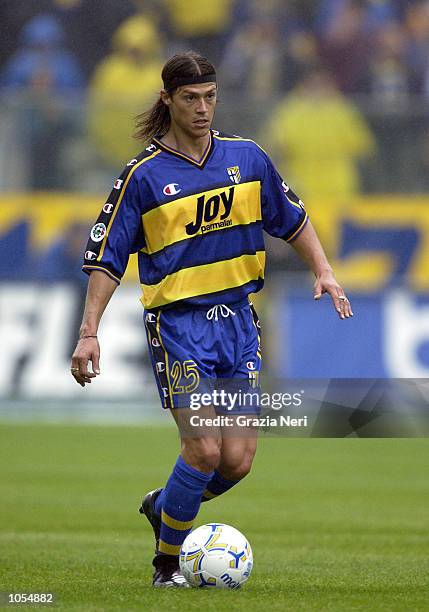 Matias Jesus Almeyda of Parma in action during the Serie A 4th Round League match between Parma and Brescia, played at the Ennio Tardini stadium,...