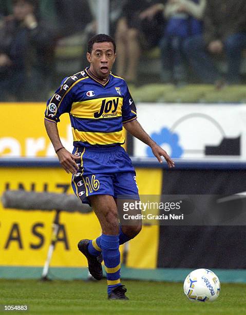 Junior of Parma in action during the Serie A 4th Round League match between Parma and Brescia, played at the Ennio Tardini stadium, Parma. DIGITAL...