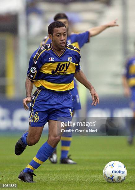 Junior of Parma in action during the Serie A 4th Round League match between Parma and Brescia, played at the Ennio Tardini stadium, Parma. DIGITAL...