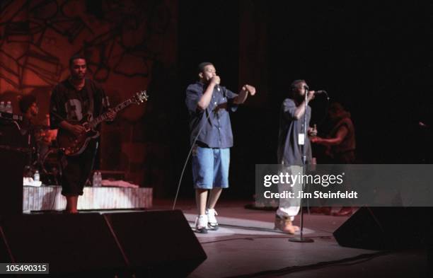 The Roots perform on the Smokin Grooves tour at the Universal Amphitheatre in Los Angeles, California on July 30, 1997.