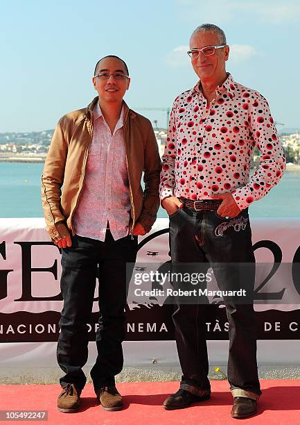 Apichatpong Weerasethakul and Lluis Minarro attend a photocall for his latest movie 'Uncle Boonmee Who Can Recall His Past Lives' at the 43rd Sitges...