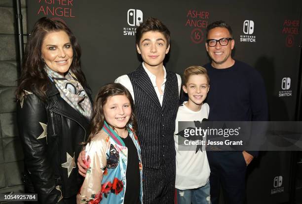 Coco Angel, London Angel, Asher Angel, Avi Angel and Jody Angel attend Asher Angel's 16th Birthday Party Celebration at Blind Dragon on October 28,...