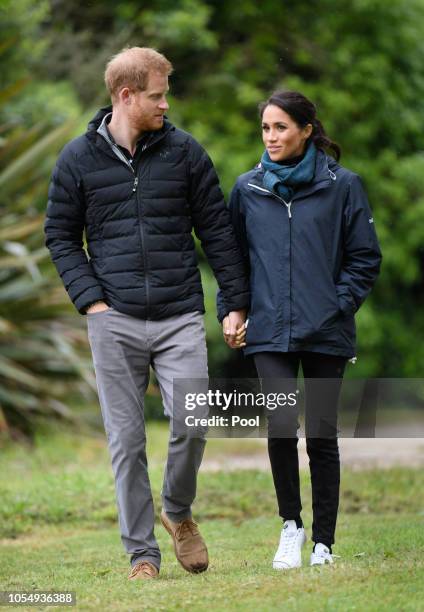 Prince Harry, Duke of Sussex and Meghan, Duchess of Sussex visit Abel Tasman National Park, which sits at the north-Eastern tip of the South Island,...