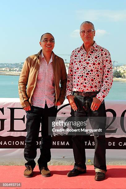 Apichatpong Weerasethakul and Lluis Minarro attend a photocall for his latest movie 'Uncle Boonmee Who Can Recall His Past Lives' at the 43rd Sitges...