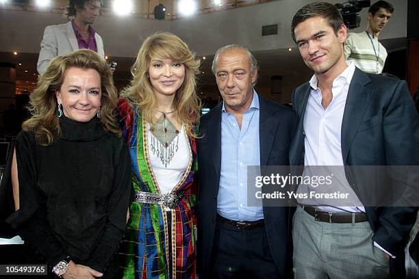 Caroline Gruozi-Scheufele,H.E.Dr.Gulnara Karimova Chairwoman of the Board of Trustees of Fund Forum ,Fawaz Gruozi and a guest attend the Festival of...