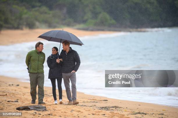 Prince Harry, Duke of Sussex and Meghan, Duchess of Sussex visit Abel Tasman National Park, which sits at the north-Eastern tip of the South Island,...