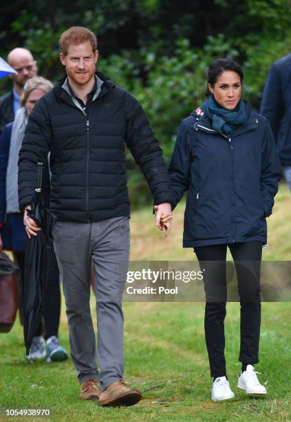 Prince Harry, Duke of Sussex and Meghan, Duchess of Sussex visit Abel Tasman National Park, which sits at the north-Eastern tip of the South Island,...