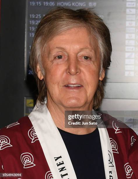 Paul McCartney arrives at Haneda Airport on October 29, 2018 in Tokyo, Japan.