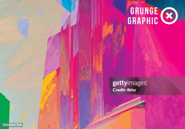very distorted digital glitch abstract grunge background - broken screen texture stock illustrations