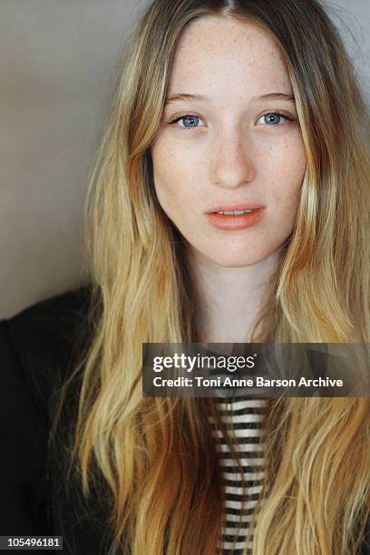 Actress Sophie Lowe poses for a photo session during the 12th International 'Festival des Antipodes' at Hotel des Lices on October 15, 2010 in St...