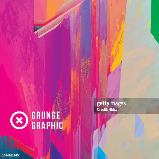 very distorted digital glitch abstract grunge background - broken screen texture stock illustrations