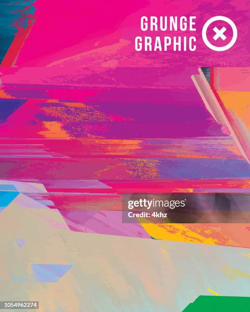 very distorted digital glitch abstract grunge background - screen glitch texture stock illustrations