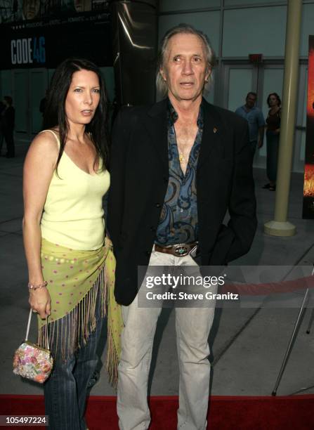 David Carradine and Annie Bierman during "Hero" Los Angeles Premiere - Arrivals at Arclight Theatre in Hollywood, California, United States.