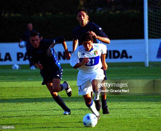 Diego Maradona Junior of the Italy Under 16 side during national team training at the Coverciano in Florence, Italy. DIGITAL IMAGE Mandatory Credit:...