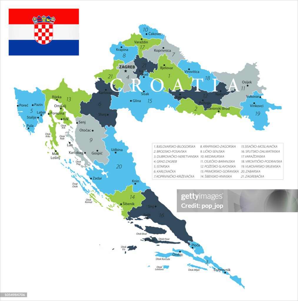 Map of Croatia - Vector