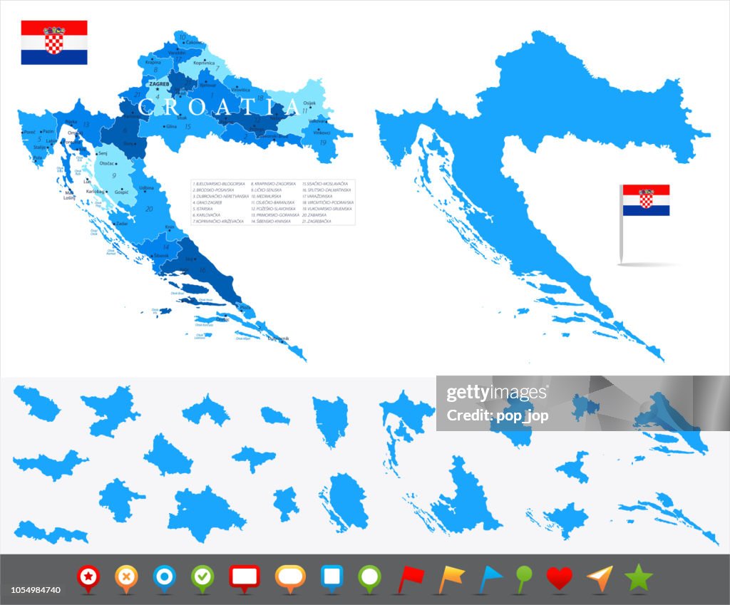 Kaart van Kroatië - Infographic Vector