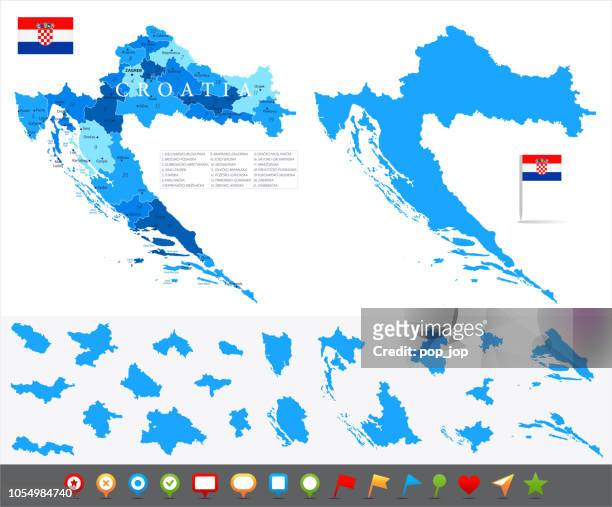 map of croatia - infographic vector - croatia map stock illustrations