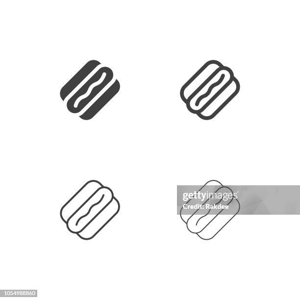 hot dog icons - multi series - hot dog eating contest stock illustrations