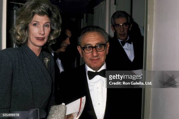 Nancy Kissinger and Henry Kissinger during 38th Annual Humanitarian Award Dinner - Gala Re - Opening of Carnagie Hall at Carnagie Hall in New York...