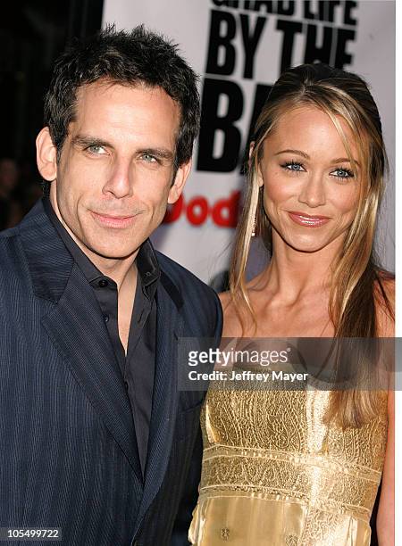 Ben Stiller and Christine Taylor during "DodgeBall: A True Underdog Story" World Premiere - Arrivals at Mann Village Theatre in Westwood, California,...