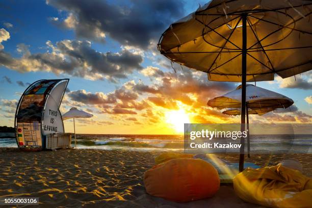 sunrise at the beach - sozopol bulgaria stock pictures, royalty-free photos & images