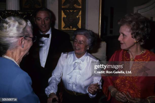 William F. Buckley Jr. And guests during "National Review" 25th Anniversary Gala at Plaza Hotel in New York City, New York, United States.