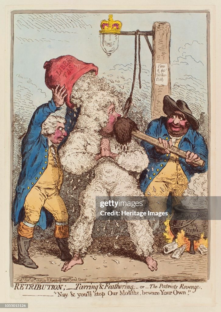 Tarring Tarring and Feathering, or The Patriot's Revenge, pub. 1795, . Nay ...