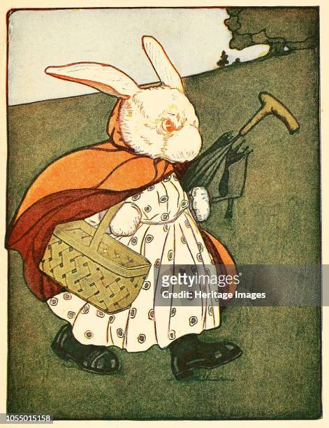Then old Mrs Rabbit ?.went through the wood to the baker's, from The Tale of Peter Rabbit by Beatrix Potter, pub. 1916 , 1916. Artist American School...