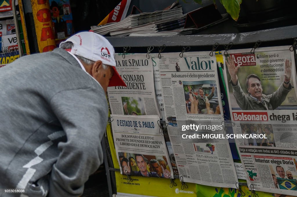 BRAZIL-ELECTION-BOLSONARO-NEWSPAPERS