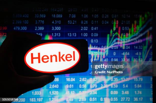 The logo of Henkel is seen in this illustration. The DAX is the major German stock market index consisting of the 30 major companies trading at the...