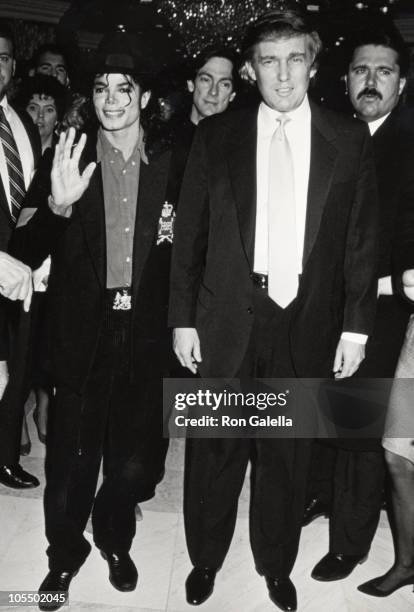 Michael Jackson & Donald Trump during Opening of Donald Trump's Taj Mahal Casino - April 5, 1990 at Taj Mahal Hotel and Casino in Atlantic City, New...