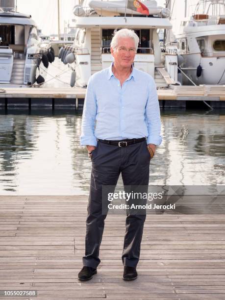 Richard Gere attend the Motherfatherson photocall as part of the MIPCOM 2018 on October 15, 2018 in Cannes, France.