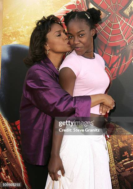 Jenifer Lewis and daughter Charmaine during "Spider-Man 2" Los Angeles Premiere - Arrivals at Mann Village in Westwood, California, United States.