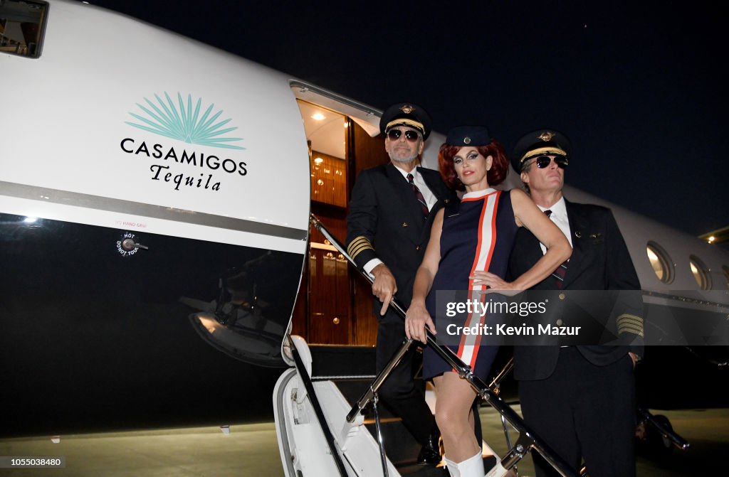 George Clooney And Rande Gerber Take Over The Controls En Route To Las Vegas For Round Two of the Casamigos Halloween Party