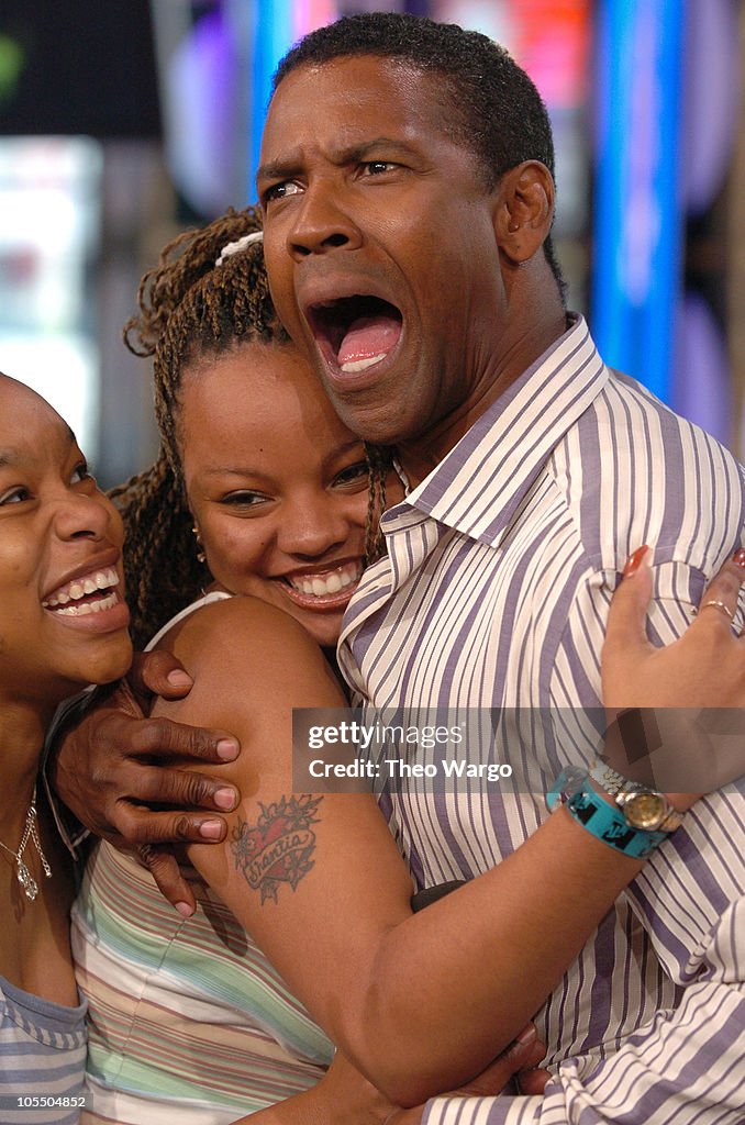 Denzel Washington and Dave Mirra Visit MTV's "TRL" - July 16, 2004