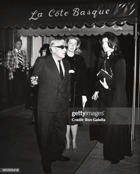Jackie Kennedy Onassis and Aristotle Onassis during Jackie Kennedy Onassis and Aristotle Onassis at La Cote Basque - January 1, 1973 at La Cote...