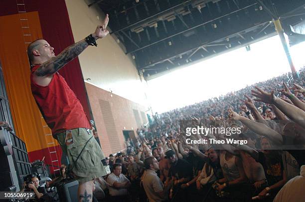 Phil Anselmo of Superjoint Ritual during OzzFest 2004 Tour Opener at CTNow Meadows in Hartford, Conneticut, United States.