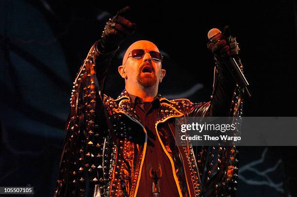 Rob Halford of Judas Priest during OzzFest 2004 Tour Opener at CTNow Meadows in Hartford, Conneticut, United States.