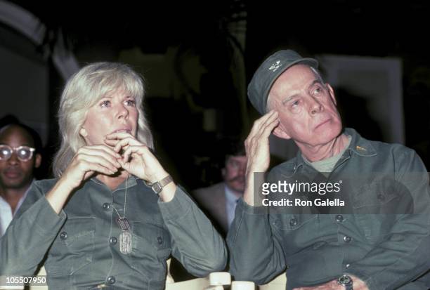 Loretta Swit and Harry Morgan during Press Conference for the Final Taping of "M*A*S*H*" - January 14, 1983 at 20th Century Fox Studios in Los...