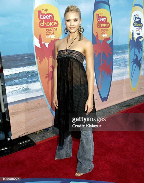 Jessica Alba during The 2004 Teen Choice Awards - Red Carpet at Universal Amphitheatre in Universal City, California, United States.
