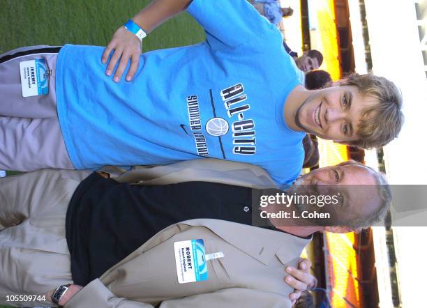 Jeremy Sumpter and Robert Englund during CBS Stars Party at Dodger Stadium at Dodger Stadium in Los Angeles, California, United States.