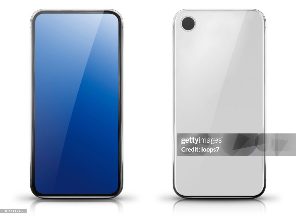 Generic Big Screen Smartphone Front and Rear View