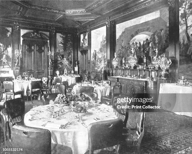 The Dining Hall at Sandringham, Norfolk, 1894. Sandringham House is where the royal family traditionally spend Christmas. From Beautiful Britain;...