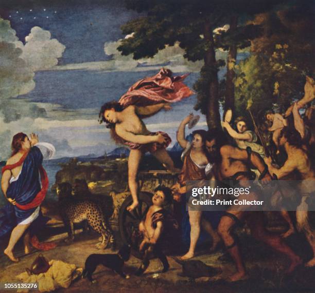 Bacchus and Ariadne', 1520-1523, . 'The constellation in the sky is the golden crown which Bacchus presented to his bride.' Painting in the National...