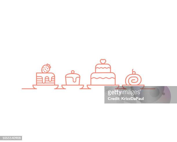 sweet cakes - strawberry shortcake stock illustrations