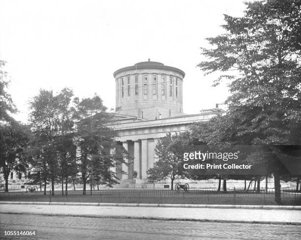 State Capitol, Columbus, Ohio, USA, circa 1900. The Ohio Statehouse, the state capitol building for Ohio, was built in the Greek Revival style...