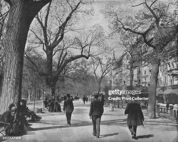Tremont Street and 'The Common', Boston, USA, circa 1900. Boston Common, dating from 1634, it is the oldest city park in the United States. From...