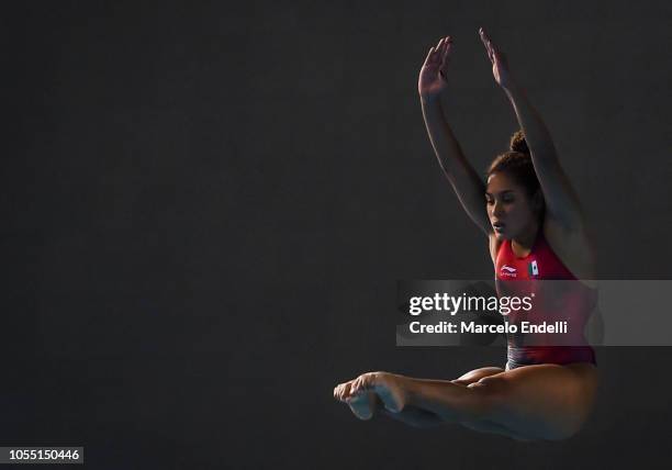 Gabriela Agundes Garcia of Mexico competes in the Women's 3m Springboard Preliminary during day 9 of Buenos Aires 2018 Youth Olympic Games at...