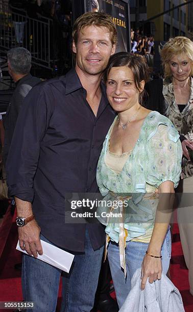 Joel Gretsch and wife Melanie Shatner during "Collateral" Los Angeles Premiere - Red Carpet at Orpheum Theatre in Los Angeles, California, United...